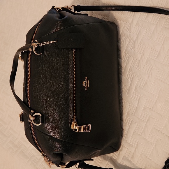 Coach 2 Way Prairie Satchel Bag navy blue With Gold Details in great condition - Picture 2 of 12